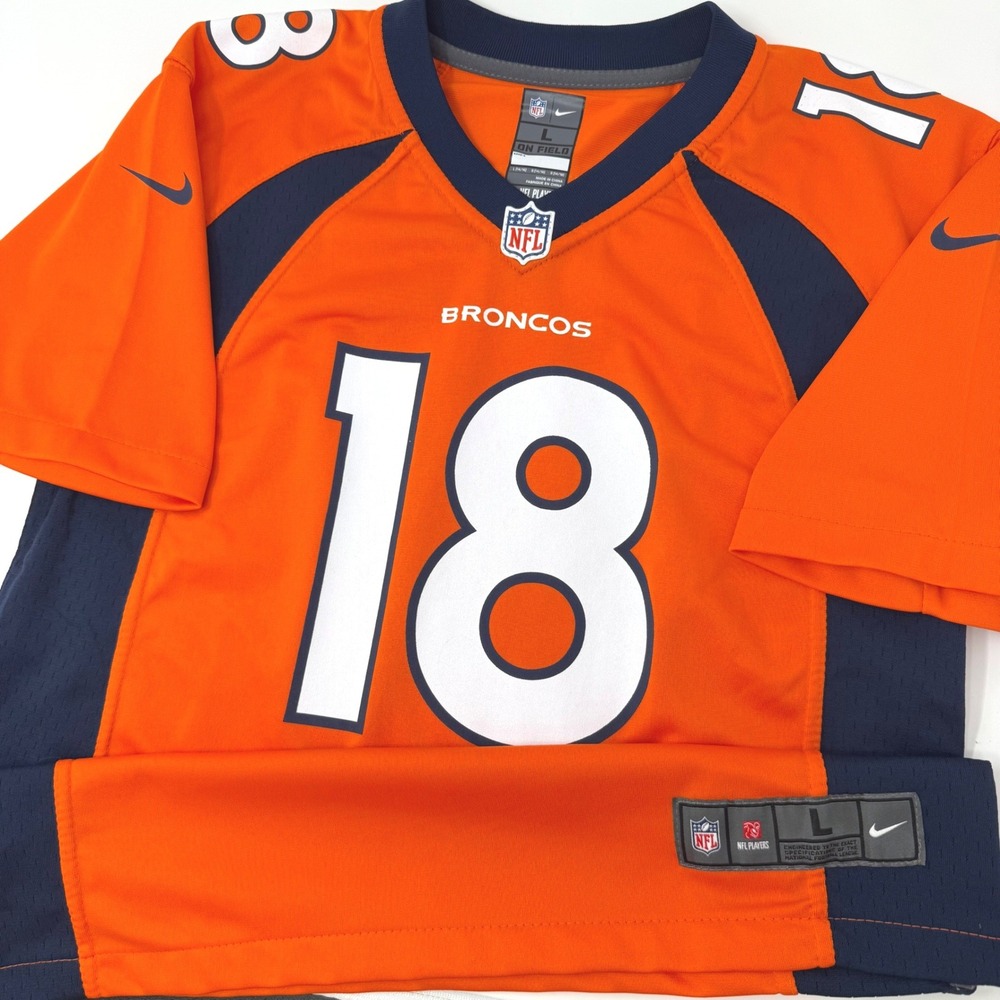 Nike Denver Broncos Peyton Manning 18 Youth Large Jersey Orange NFL